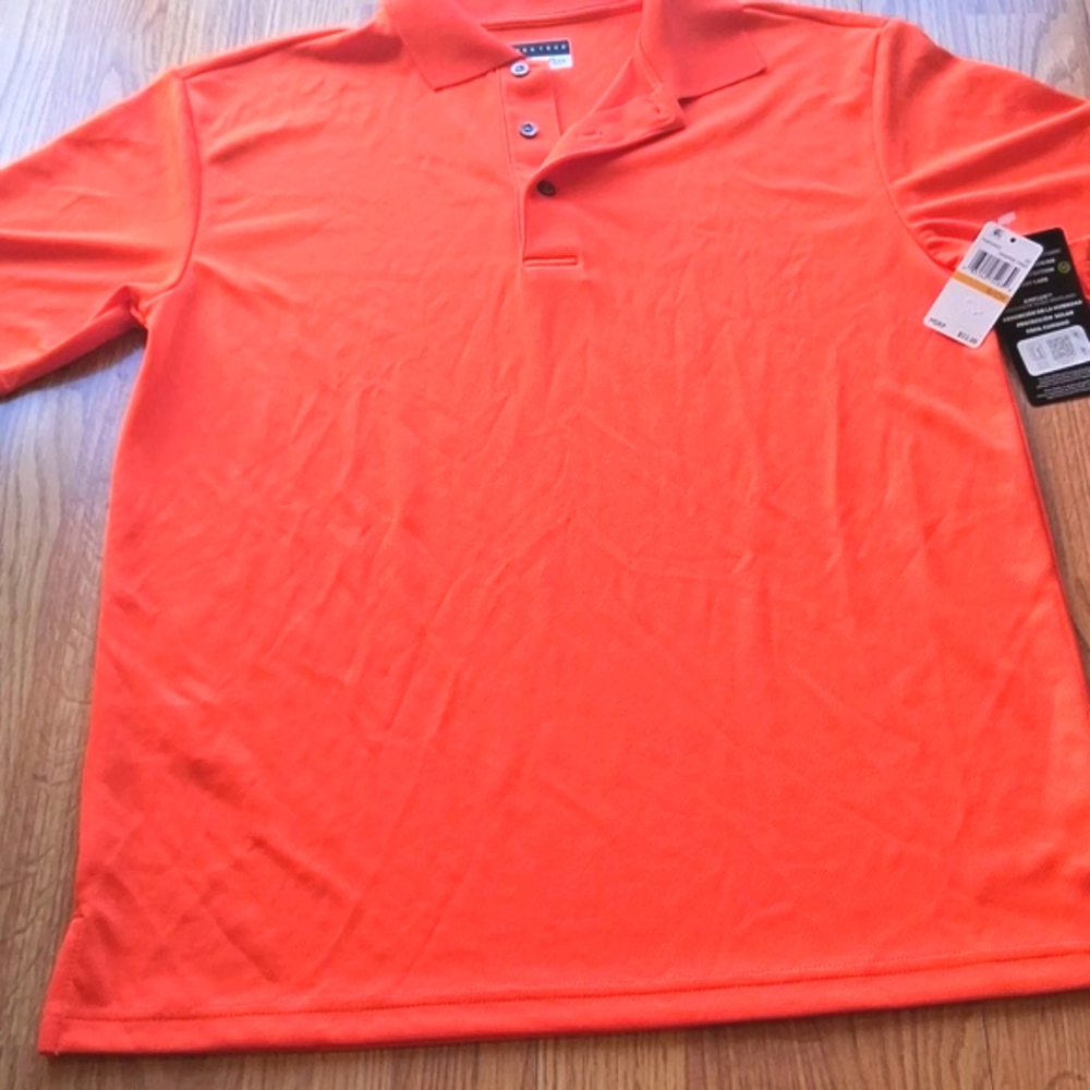 NWT PGA Tour,  Mens Orange Golf Shirt. Sz S Msrp $52